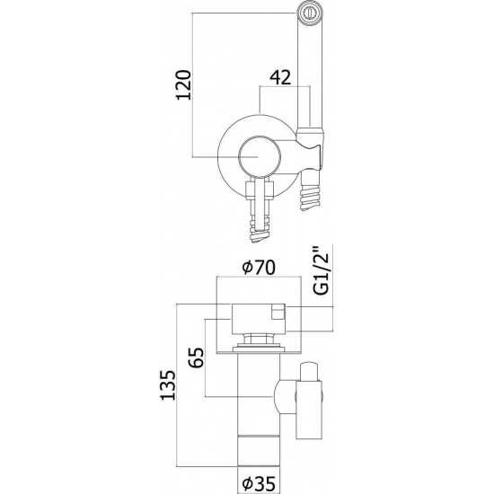 Гигиенический душ Fiore 30BB8590 со смесителем, с внутренней частью