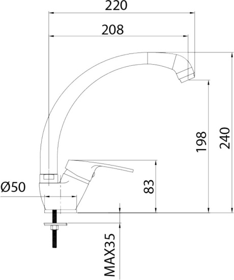 Смеситель для кухни Milardo Meal M05SB0JM05