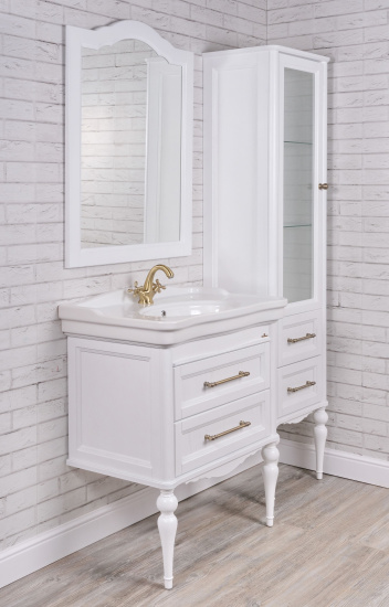 Мебель для ванной ValenHouse Эстетика 80 белая, подвесная, ручки хром