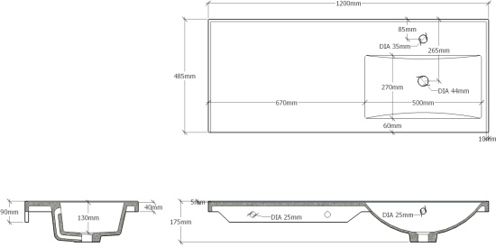 Тумба с раковиной Onika Нави 60.12