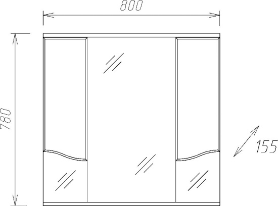 Зеркало Onika Арно-Классик 80 белое дерево, с подсветкой