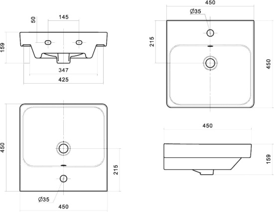 Тумба с раковиной Misty Адриана 45