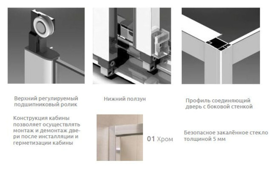 Душевой уголок Radaway Treviso DW+S 80x90 коричневое стекло
