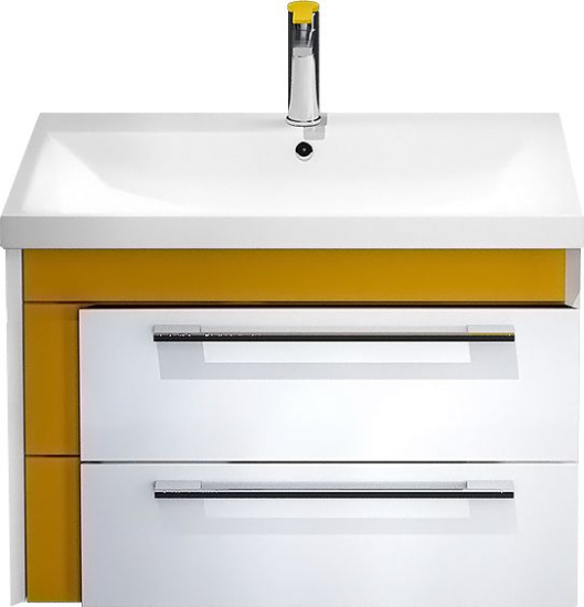 Тумба с раковиной Iddis Color Plus 60 белая, горчичная