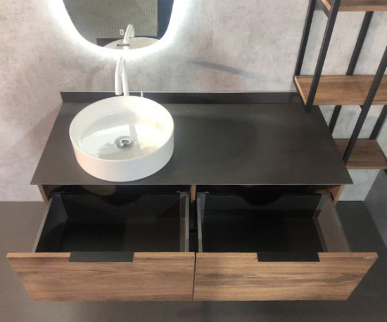 Мебель для ванной Comforty Порто 120, подвесная, дуб темно-коричневый, одна раковина