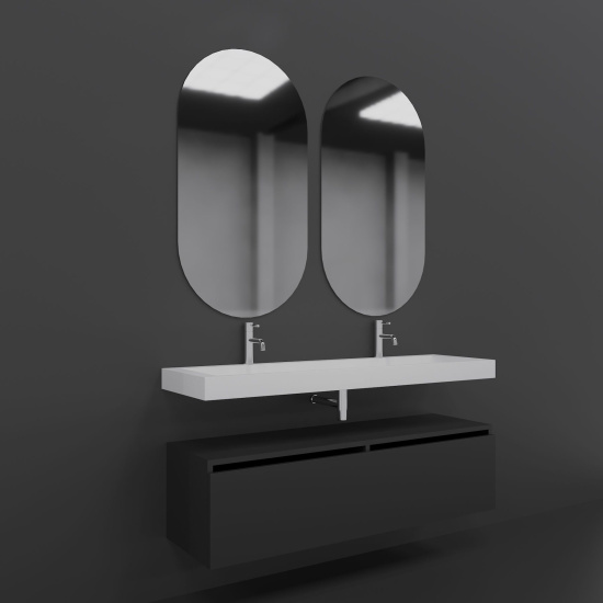 Мебель для ванной Armadi Art Flat 140 подвесная, антрацит матовый