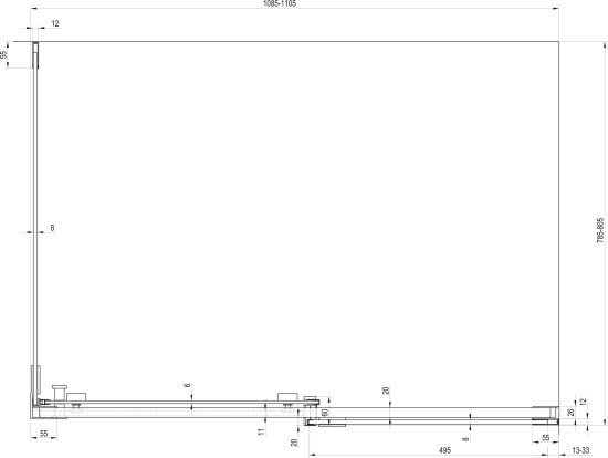 Душевой уголок Ravak MSDPS 110х80 R Transparent, профиль белый