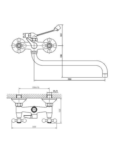 Смеситель для ванны Haiba HB2619-4 бронза