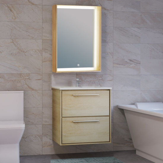Тумба с раковиной Raval Frame 60 дуб сонома, подвесная
