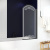 Шторка на ванну Vegas Glass EV ARC 76 02М B5+kristall R, профиль черный матовый, стекло бронза рисунок kristall
