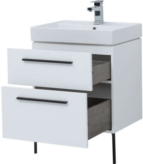 Мебель для ванной Aquanet Nova 60 2 ящика, белый глянец