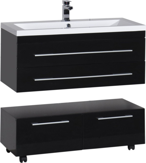 Тумба Aquanet Нота 100 подкатная черная