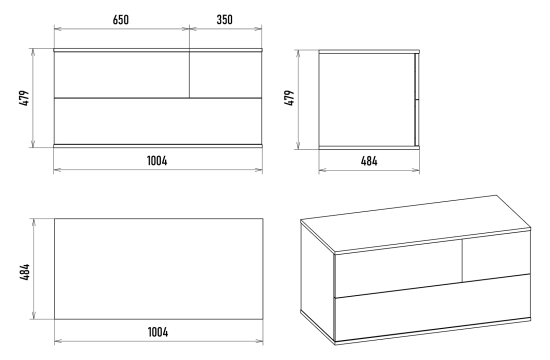 Тумба с раковиной Misty Коломбо 100 L подвесная