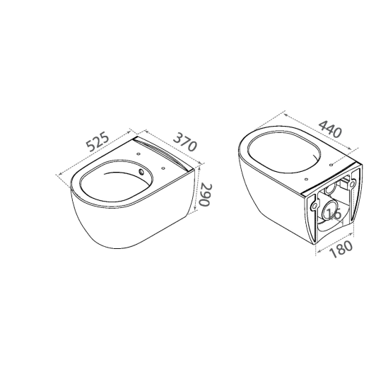 Подвесной унитаз Boheme Bianca 963-SET-2-W