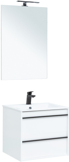 Тумба с раковиной Aquanet Lino 60 белый матовый