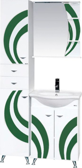 Пенал Misty Каролина L с бельевой корзиной зеленое стекло