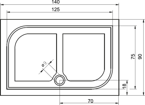 Поддон для душа Riho Kolping DB36 140x90 см