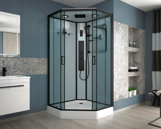 Душевая кабина Niagara Premium NG-6902-01GD Black 100x100