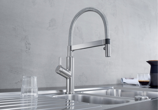 Смеситель для кухни Blanco Solenta-S Senso 523126 рычаг слева