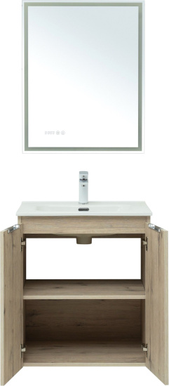 Мебель для ванной Aquanet Алвита new 60 подвесная, дуб веллингтон белый, с дверками