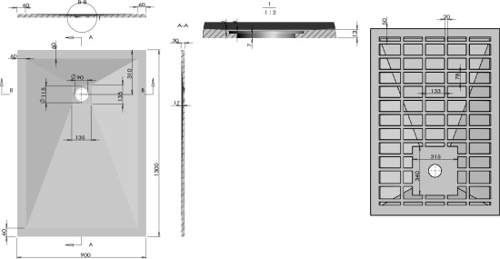 Поддон для душа Vincea VST-4SR9013A 130x90 антрацит, с сифоном
