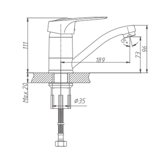 Смеситель для кухни Haiba HB4504-2