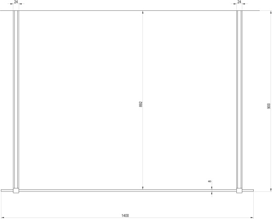 Душевая перегородка Ravak Walk-In Free 140 + кронштейн 90 см, хром