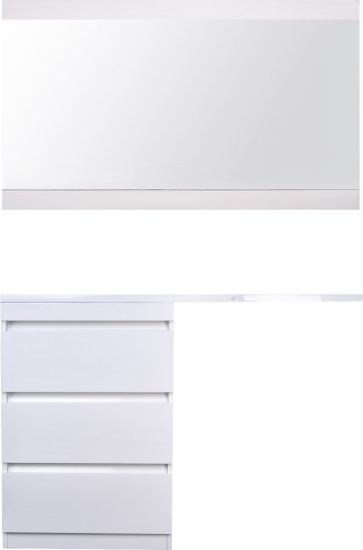 Тумба с раковиной Style Line Даллас 130 Люкс Plus напольная, белая, 3 ящика