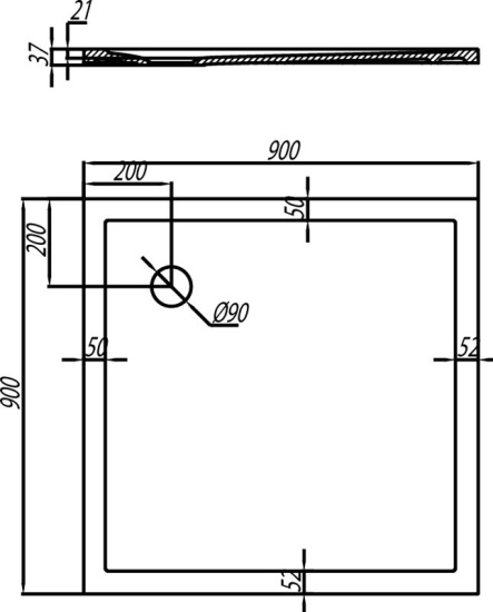 Поддон для душа Aquaton Калифорния 90x90