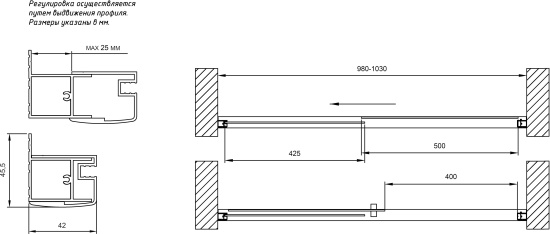 Душевая дверь в нишу Vegas Glass ZP NOVO 100 01 01 100 см, профиль белый, стекло прозрачное