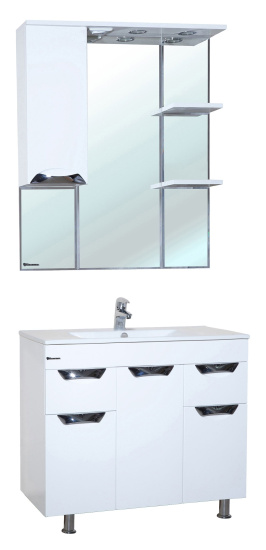Зеркало-шкаф Bellezza Симона 75 L белый