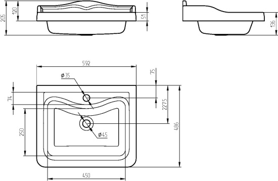 Тумба с раковиной Migliore Impero 60 с дверками, decape sabbia