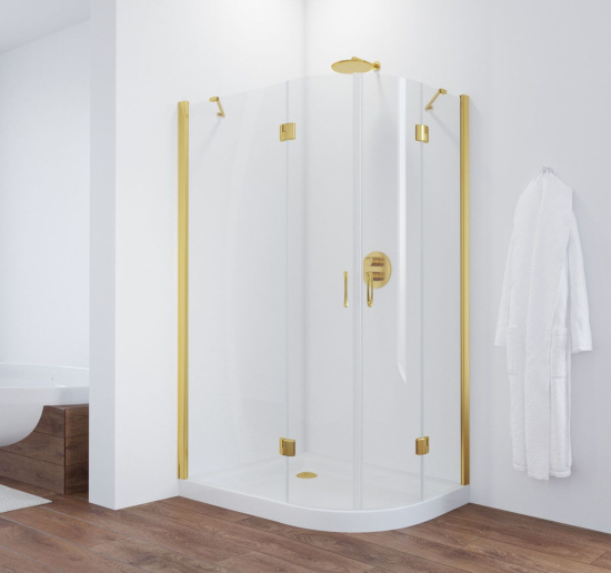Душевой уголок Vegas Glass AFS-F 110*100 09 01 L профиль золото, стекло прозрачное