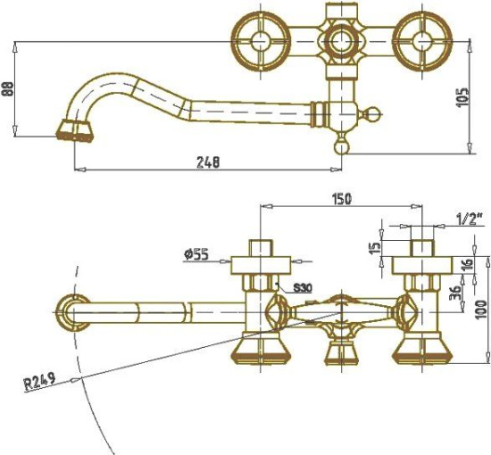 Душевая стойка Bronze de Luxe Royal 10121DR