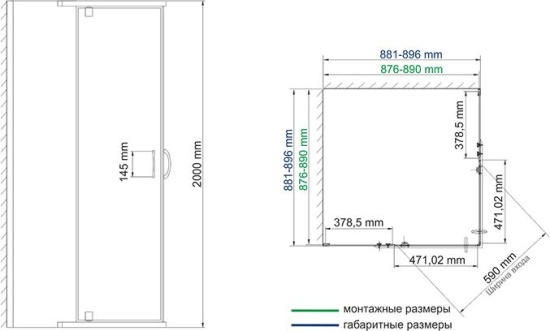 Душевой уголок Wasserkraft Leine 35P03 90x90 см
