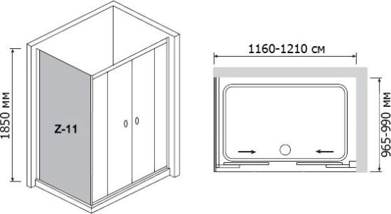 Душевой уголок RGW Classic CL-43 (1160-1210)x1000