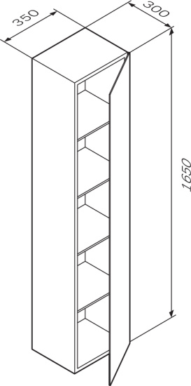 Пенал Am.Pm Spirit V2.0 35 R подвесной, зеркало, глубокий синий