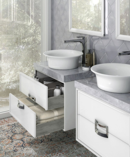 Тумба с раковиной Kerama Marazzi Canaletto 60 со столешницей, белая матовая