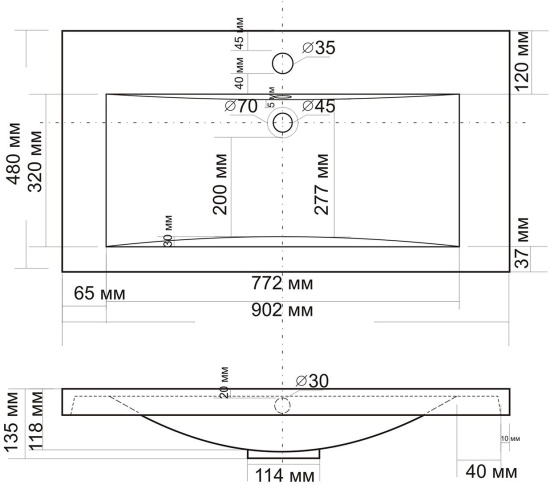 Тумба с раковиной Misty Алиса 90 напольная, белая