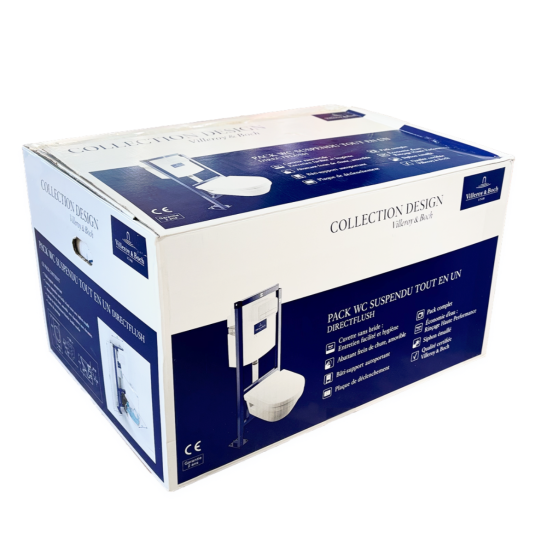 Инсталляция с унитазом Villeroy & Boch Architectura 568CDR01, сиденье микролифт, кнопка смыва белая