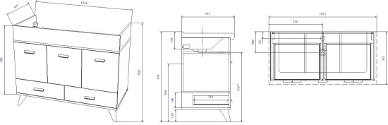 Мебель для ванной Sanflor Бруно 105 белый, орегон, напольная