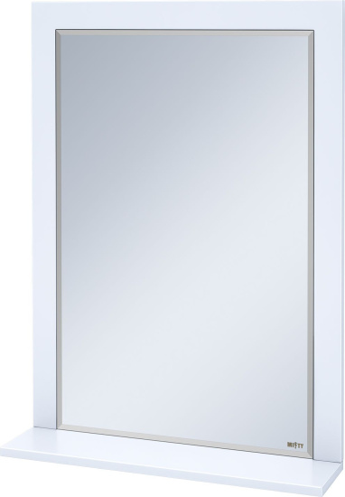 Зеркало Misty Сахара 60 белое, с полкой