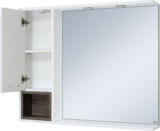 Зеркало Misty Фетта 100 L c подсветкой, белое