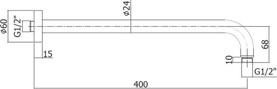 Кронштейн для верхнего душа Paffoni Lusso ZSOF034HG золото медовое