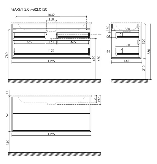 Тумба с раковиной Sancos Marmi 2.0 120 дуб галифакс натуральный, MR2.0120EG