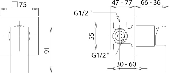 Смеситель для душа Migliore Kvant 30438 с внутренней частью, черный