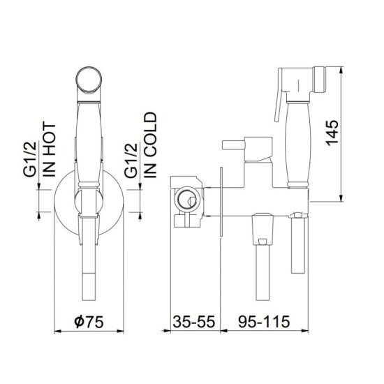 Гигиенический душ Webert Elio EL870301015 со смесителем