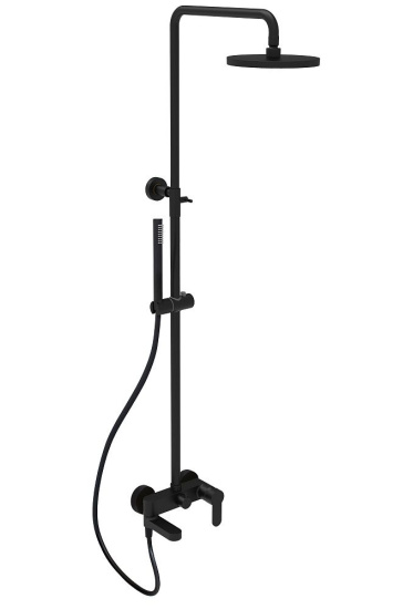 Душевая система Paffoni Light KITZCOL632NO110 черная матовая