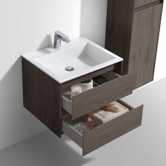 Мебель для ванной Vincea Luka 60 2 ящика, темный дуб