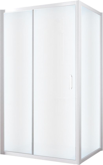 Душевой уголок Vegas Glass ZP+ZPV NOVO 140*100 01 10 профиль белый, стекло сатин